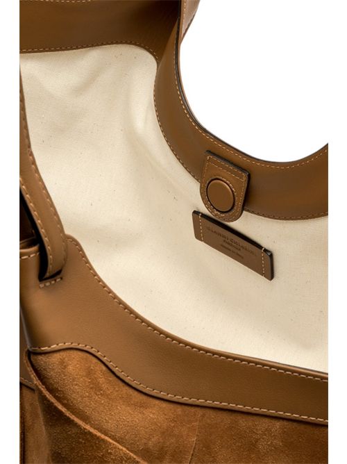 borsa donna dua grande in camoscio intrecciato caramello Gianni Chiarini | BS12350-INT-CM1478